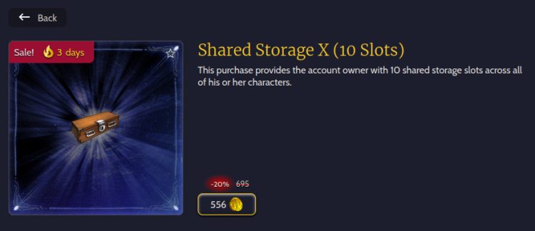 Upgrading Shared Storage in the LOTRO Store
