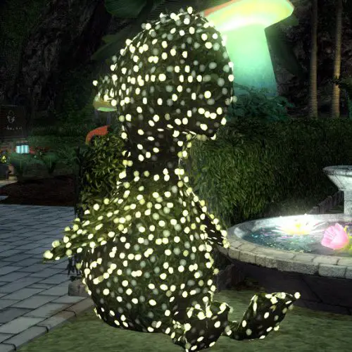 FFXIV Illuminated Topiary Chocobo decoration | FF14 Starlight Celebration 2023 Reward