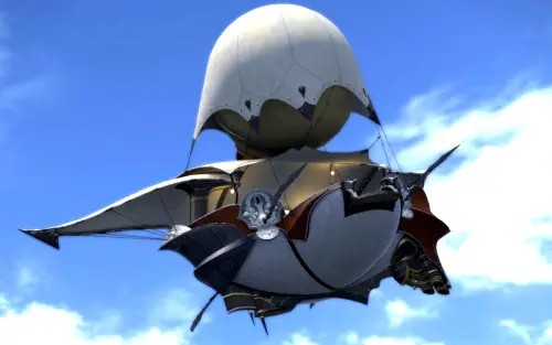 The airship in FFXIV during one of the Envoy quests.