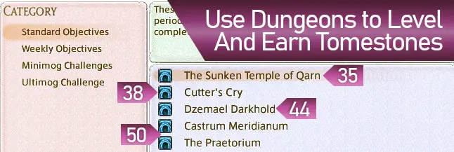 Here are the levels the early Moogle Event dungeons can be unlocked at.