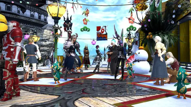 Various FFXIV players in Limsa for the Heavensturn Seasonal Event