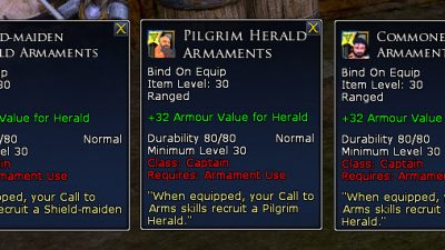 Captain's Herald Armaments can be made by Tailors too.