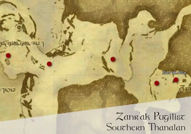 Zanr'ak Pugilist Location Map