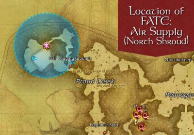 Location of the FFXIV FATE called Air Supply.