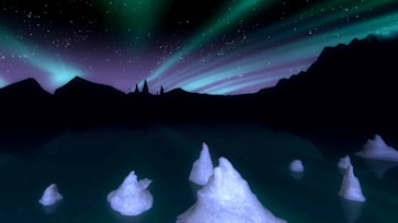 LOTRO Forochel Zone thumbnail (during a clear sky night time and the Northern Lights)