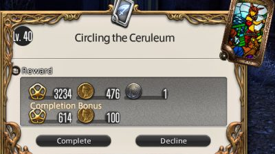 Circling the Ceruleum leve rewards.