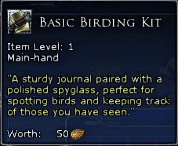 LOTRO Basic Birding Kit Tooltip.