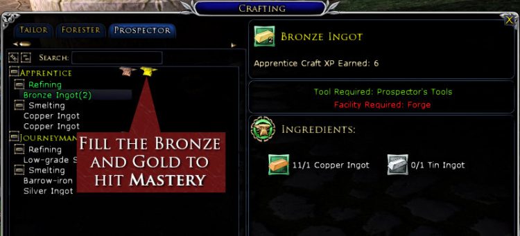 Fill both the Bronze and the Gold bars to hit Mastery!