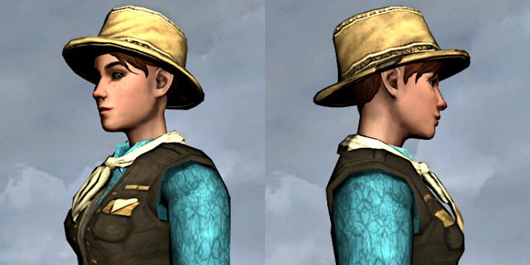 LOTRO Birder's Hat Cosmetic from two different angles.