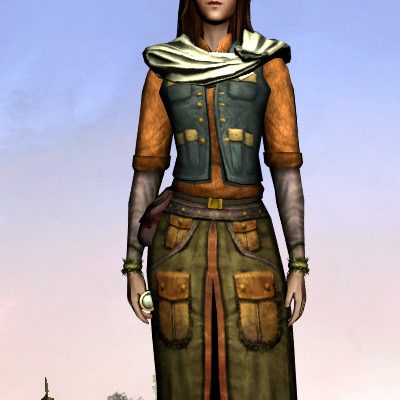 LOTRO Orange and Blue Birding Garments - Human Female