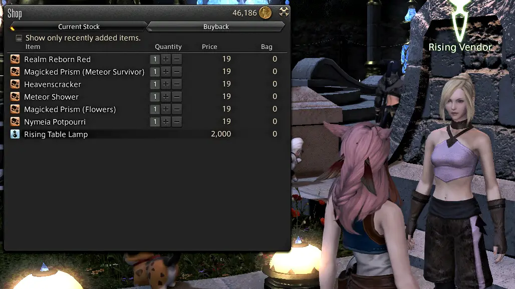 You can buy the Rising Table Lamp for 2,000 gil from the vendor.