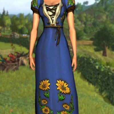 LOTRO Short-Sleeved Sunflower Dress - Farmers Faire Upper Body Cosmetic
