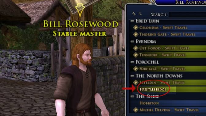 Bill Rosewood - Bree West Gate Stablemaster can take you to Treslebridge