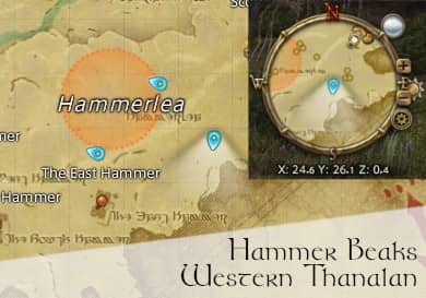 FFXIV Hammer Beak Location - Gladiator Hunting Log Rank 1