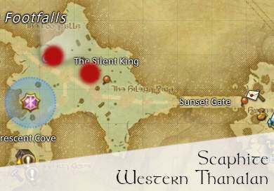 FFXIV Scaphite Location Map, Western Thanalan