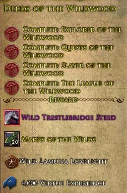 LOTRO Deeds of the Wildwood Deed Rewards